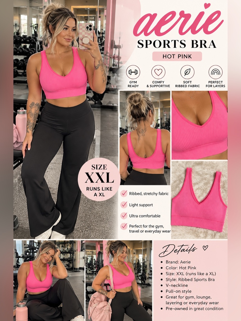 Aerie Pink Sports Bra